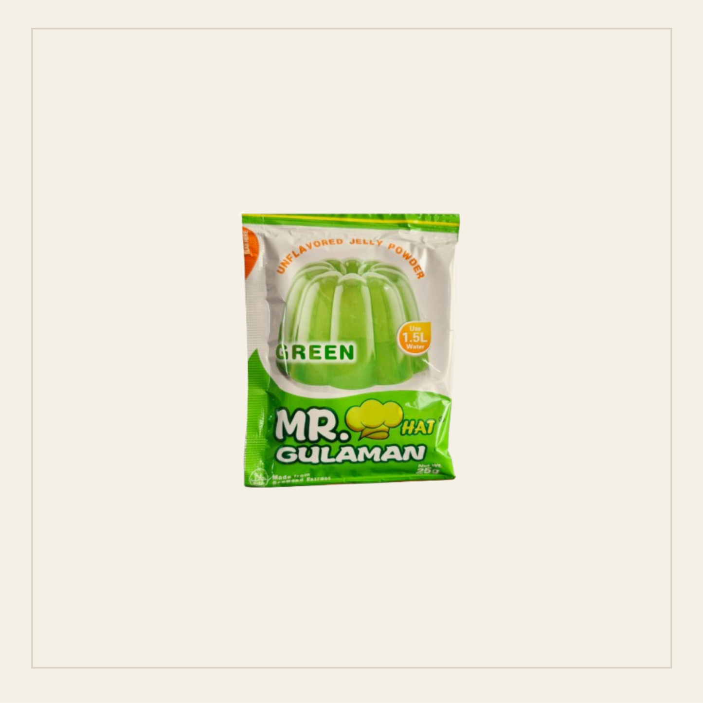 Mr. Hat Green Gulaman Jelly Powder (Unflavoured) (10x25g)
