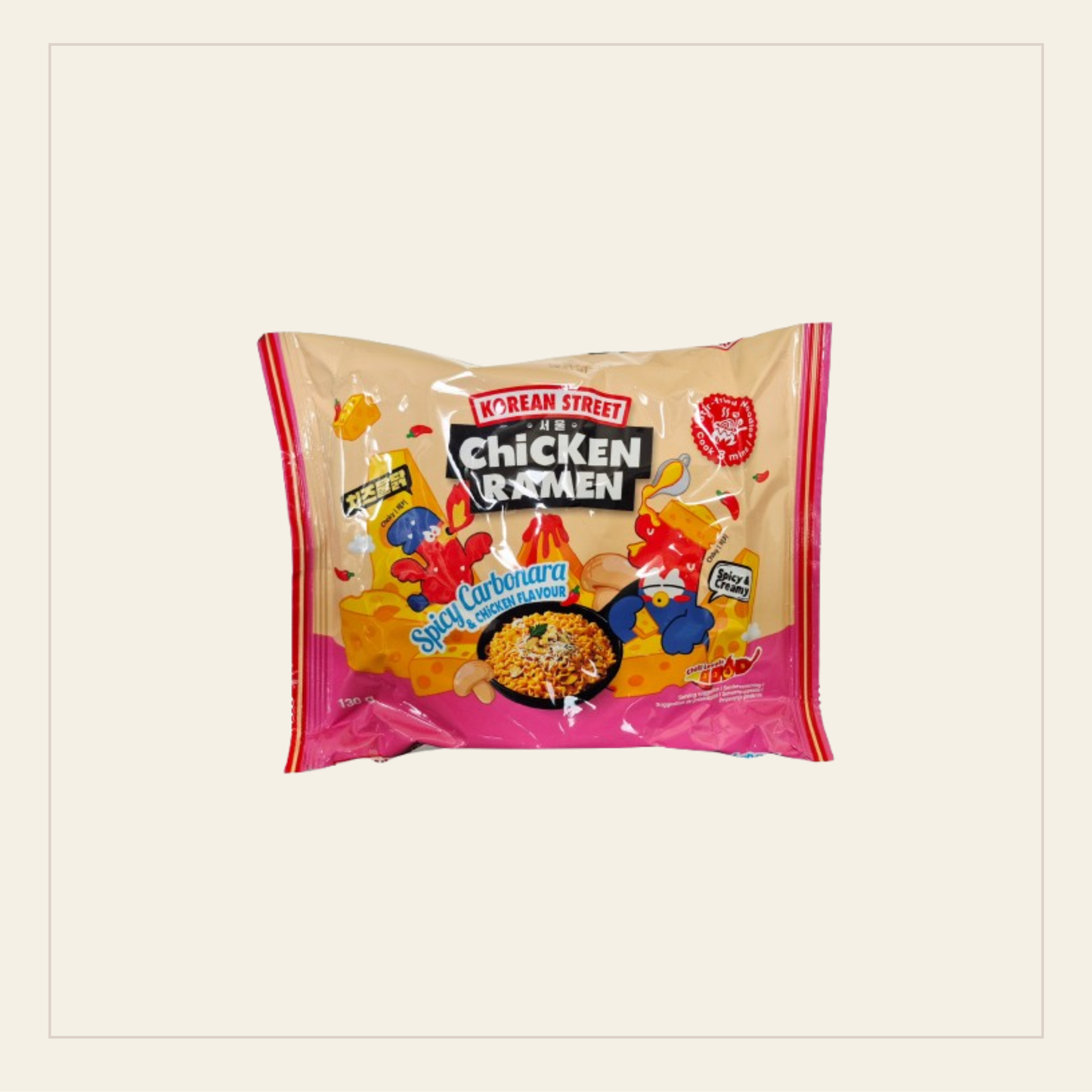 Leut Lang Spicy Carbonara Chicken Ramen (130g)